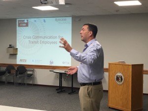Chris Boyler leads NTI training on Crisis Communication for Transit Employees
