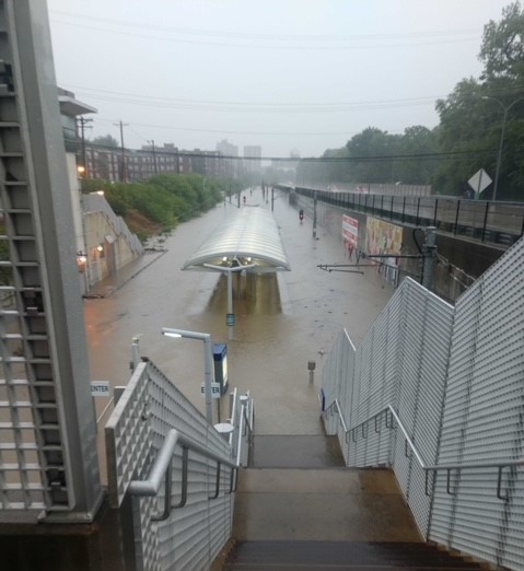Flooding at Forest Park DeBaliviere Station III